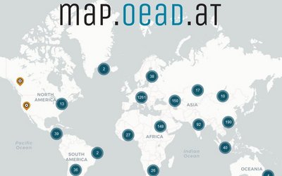 Landkarte mit Schriftzug map.oead.at
