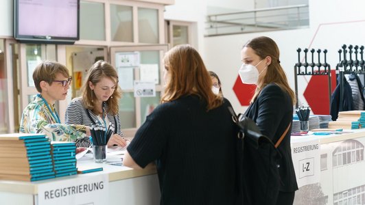 Foto von der Registrierung zur Lern-Apps Fachtagung