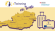 eTwinning on Tour mit Österreichkarte und Gepäck