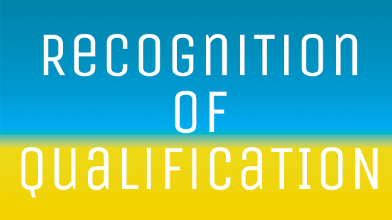 Hintergrund mit blau gelb und Text Recognition of Qualification