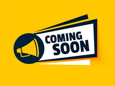Megafon mit dem Text Coming Soon