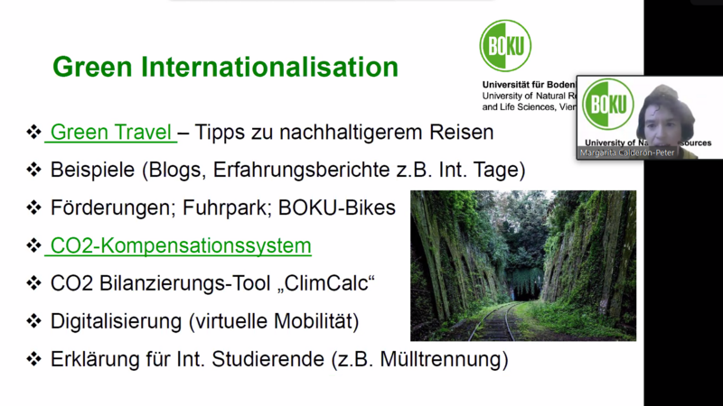 Screenshot Präsentation BOKU Nachhaltigkeitsinitiativen österreichischer Hochschulen 