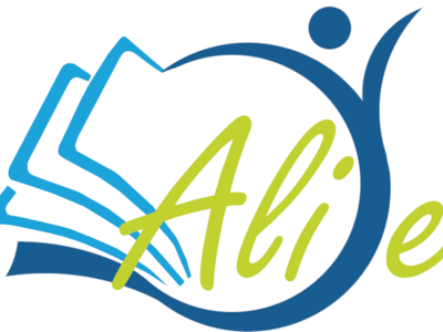 Logo mit dem Akronym "AliVe". Das "V" ist als Person dargestellt.