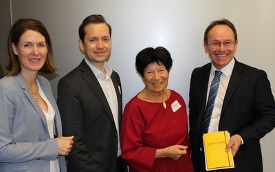 FFG-Geschäftsführerin Henrietta Egerth, OeAD-Geschäftsführer Jakob Calice, Helga Nowotny (ETH Zürich) und FWF-Präsident Klement Tockner.