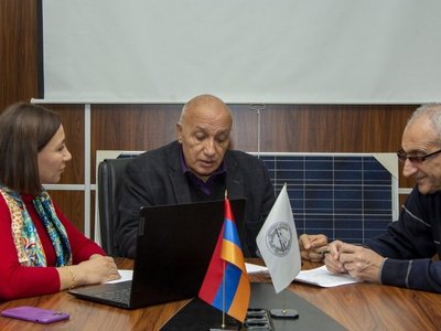 picture displaying three speakers of the reportage broadcasted on Armenian television 