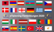 Flaggen der Ländern, in denen eTwinning-Fortbildungen 2020 stattfinden