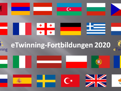 Flaggen der Ländern, in denen eTwinning-Fortbildungen 2020 stattfinden