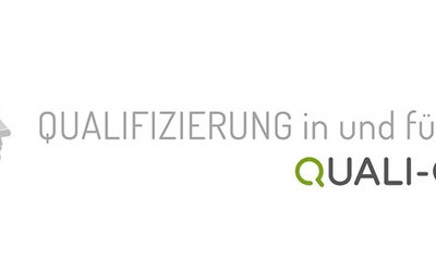 Schriftzug von QUALI-QIBB mit Kopf in kleinem Format