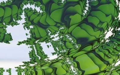 Abstract picture consisting of green and white colour