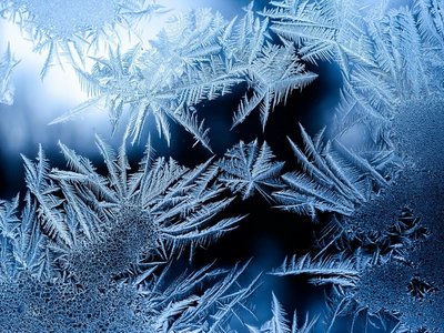 beautiful frost pattern on a window