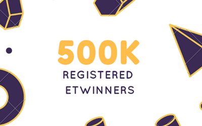 Grafik mit Aufschrift 500k registered etwinners