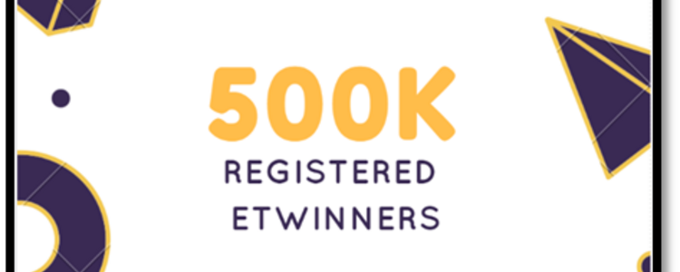 Grafik mit Aufschrift 500k registered etwinners