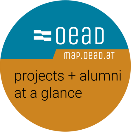 Grafisches kreisförmiges Logo für die OeAD map